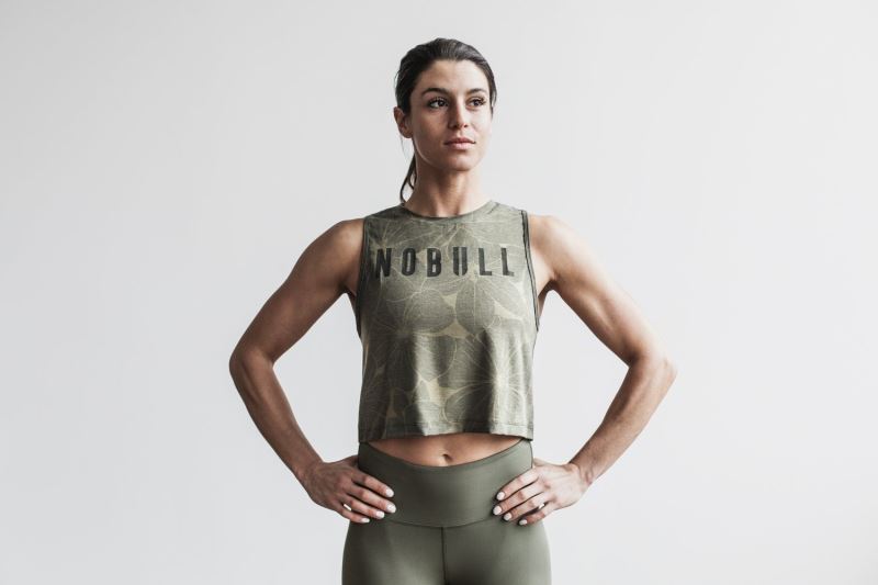 Nobull Muscle Hibiscus Muskelshirt Damen Grün | MXZKYL082