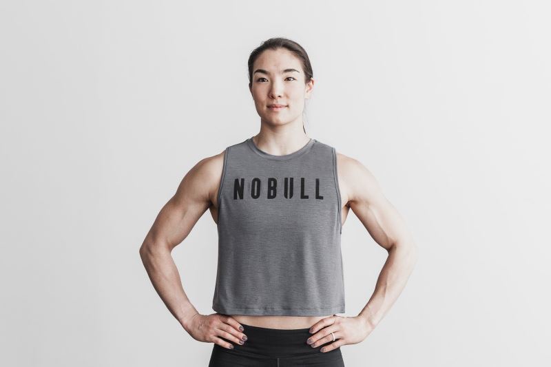 Nobull Muscle Klassische Colors Muskelshirt Damen Dunkelgrau | GEICZD301