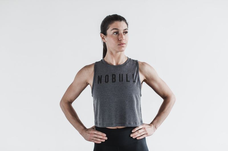 Nobull Muscle Klassische Colors Muskelshirt Damen Tiefesgrau | PCBOJG213