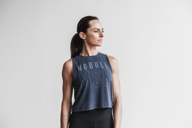 Nobull Muscle Madison Muskelshirt Damen Navy | GLQMSP837