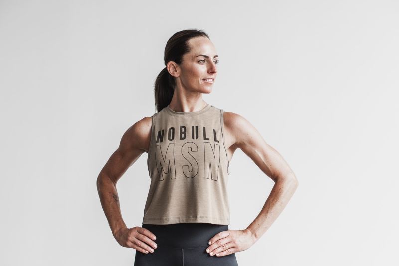 Nobull Muscle Madison Muskelshirt Damen Braun | GOQPXD470