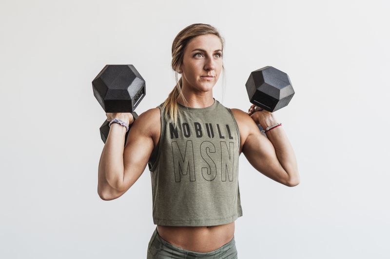 Nobull Muscle Madison Muskelshirt Damen Grün | IVQGDE375