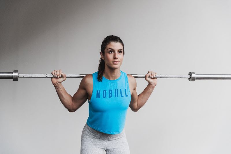 Nobull Muscle Neon Muskelshirt Damen Blau | JGZEKL675