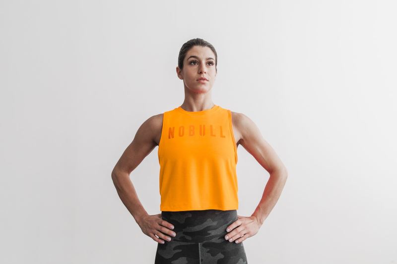 Nobull Muscle Neon Muskelshirt Damen Orange | XNBJHS759