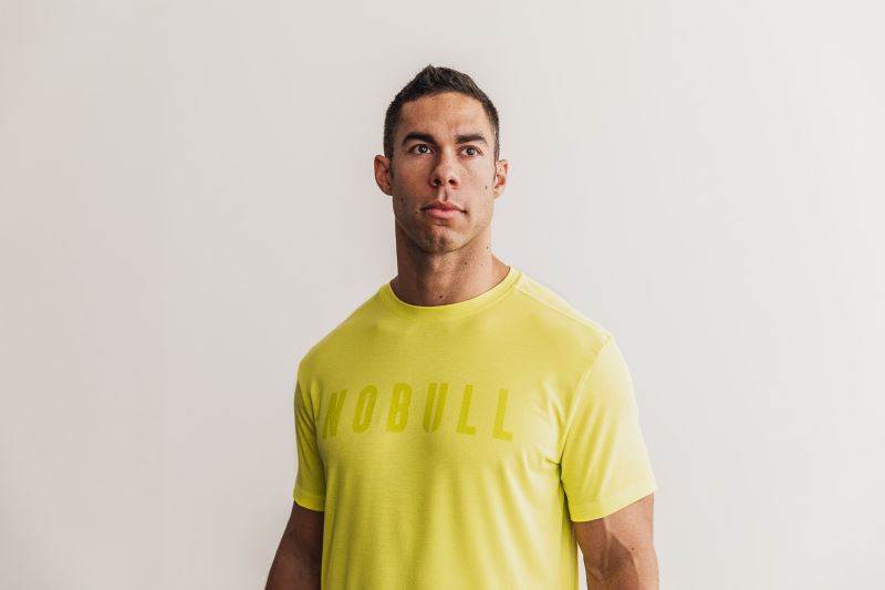 Nobull Neon T-shirts Herren Gelb | OEWIUX815