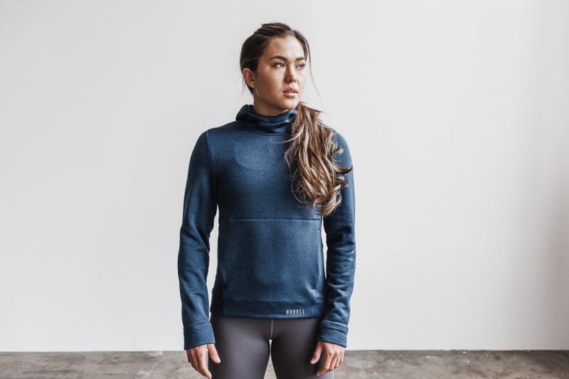 Nobull Performance Pullover Hoodie Damen Blau | ROQIAT826