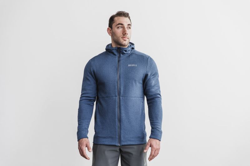 Nobull Performance Zip-Up Hoodie Herren Blau | YZOWJP475