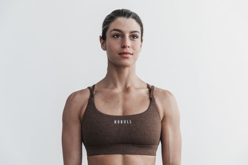 Nobull Plush Heather Sport Bh Damen Braun | PDYWEM682