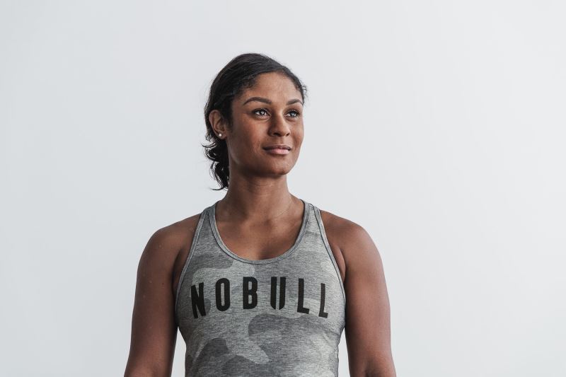 Nobull Racerback Camo Muskelshirt Damen Camouflage | SZQIWK059