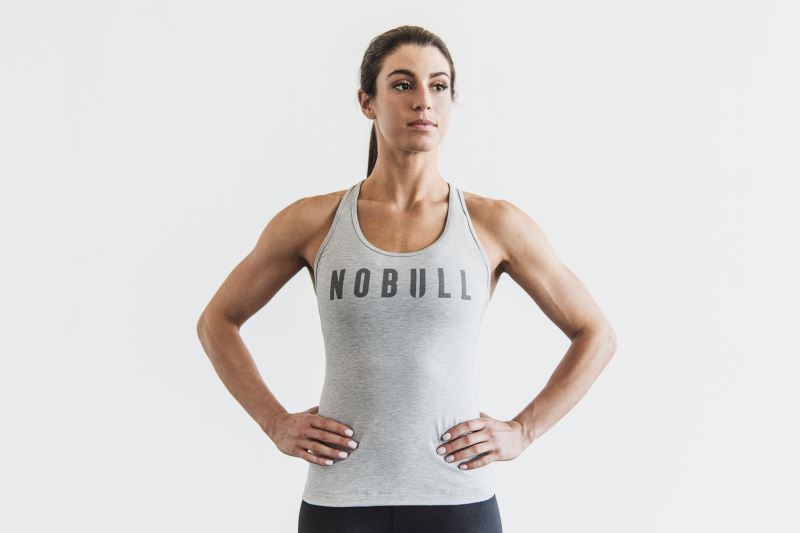 Nobull Racerback Klassische Colors Muskelshirt Damen Grau | XQZEHY970