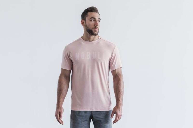 Nobull Seasonal Colors T-shirts Herren Rosa | TXCALH354