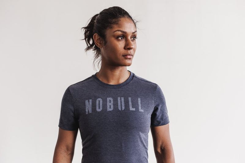 Nobull Slim Fit T-shirts Damen Navy | PWJYMX736