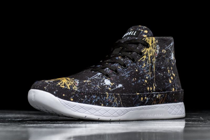 Nobull Splatter Canvas Mid Sportschuhe Damen Schwarz | OFMXRE376