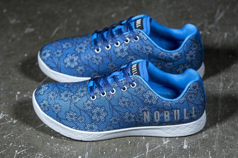 Nobull Spring Floral Sportschuhe Damen Blau | BYPSFU754