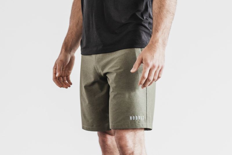 Nobull Stretch Woven 9" Kurze Hose Herren Grün | NKHAEW920