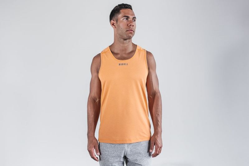 Nobull Textured Muskelshirt Herren Orange | PIEGFZ625