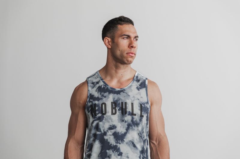 Nobull Tie-Dye Muskelshirt Herren Blau | JCBOEX624