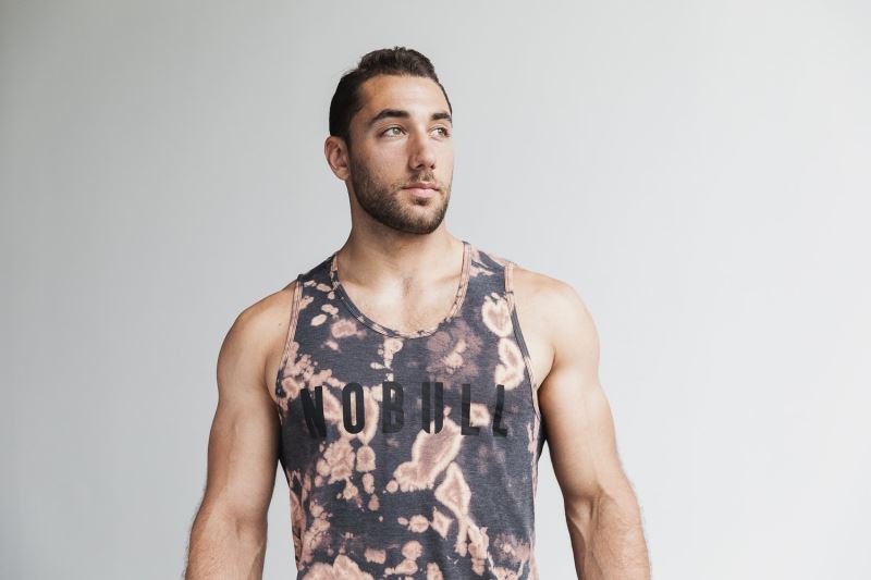 Nobull Tie-Dye Muskelshirt Herren Braun Schwarz | VMASRL253