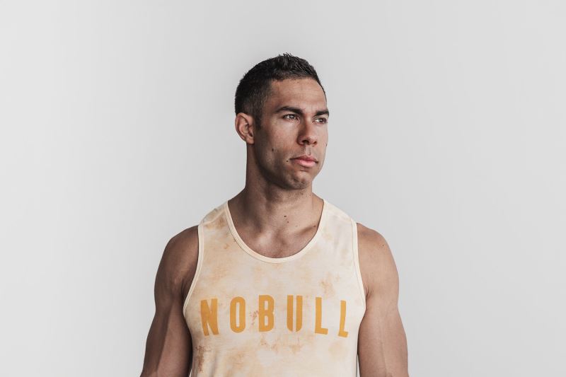 Nobull Tie-Dye Muskelshirt Herren Gelb | UTYEGL198