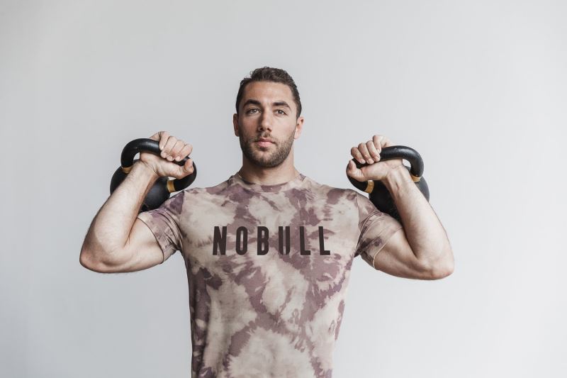 Nobull Tie-Dye T-shirts Herren Braun | QLEGPN845