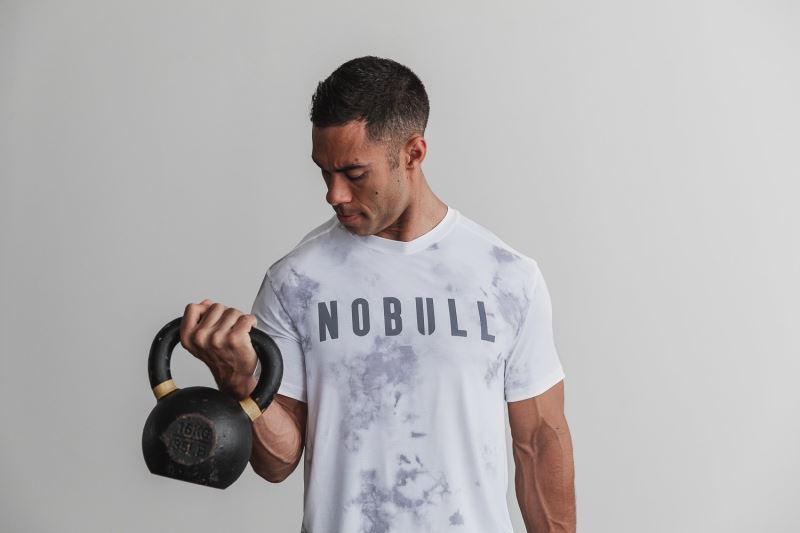 Nobull Tie-Dye T-shirts Herren Weiß | WRJSZN470