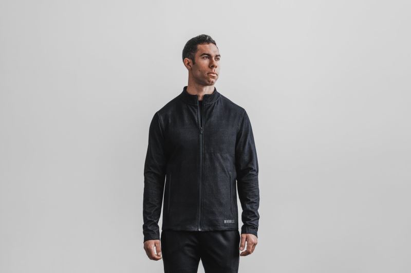 Nobull Twill Zip-Up Jacke Herren Schwarz | IHWCBS045