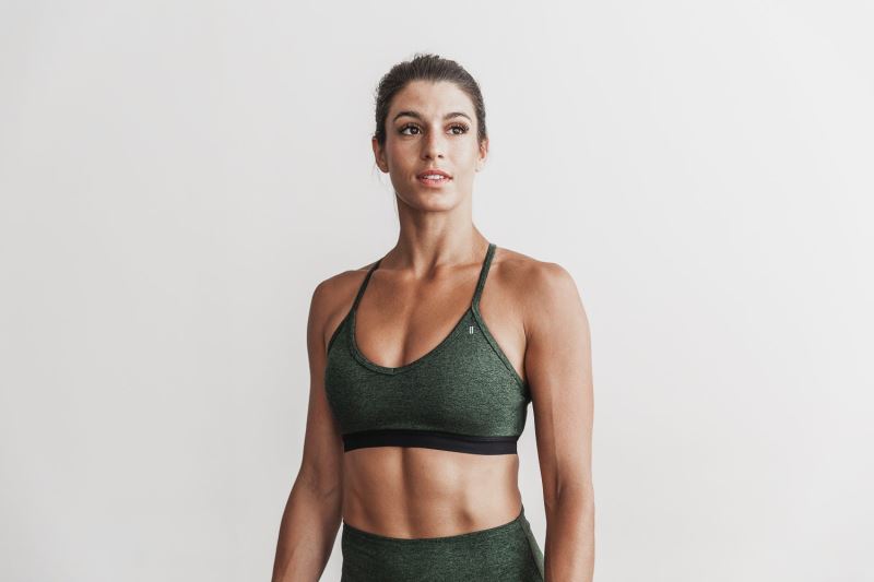 Nobull V-Neck Matte Sport Bh Damen Grün | TGPRSI185