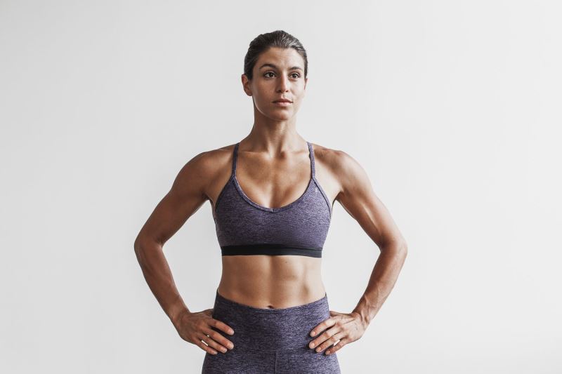 Nobull V-Neck Matte Sport Bh Damen Lavendel | IYMZUP710