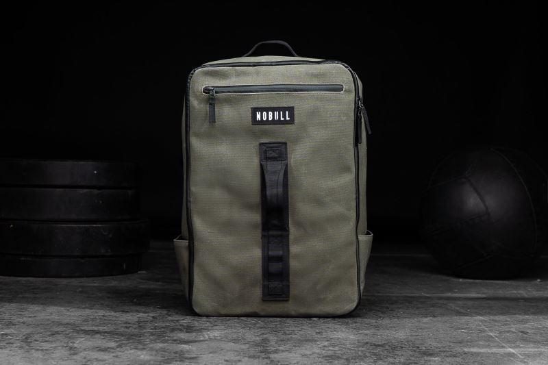 Nobull Waxed Canvas Backpack Tasche Damen Olivgrün | DIREZQ734