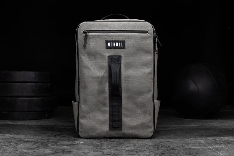 Nobull Waxed Canvas Backpack Tasche Herren Grau | OGCSZN412