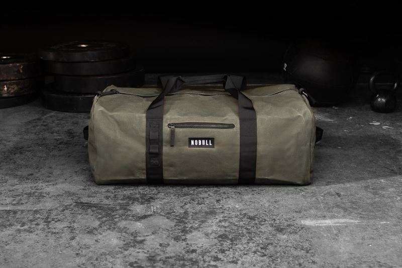 Nobull Xl Waxed Canvas Traditional Duffle Tasche Herren Olivgrün | WLIJCP973