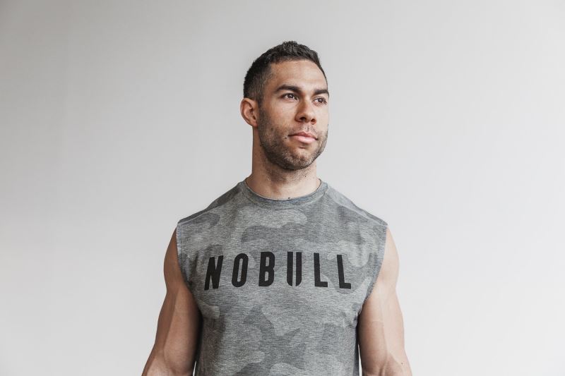 Nobull Ärmellose Camo T-shirts Herren Camouflage | CYDOUQ896