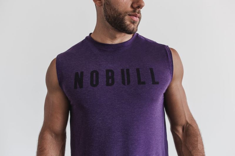 Nobull Ärmellose T-shirts Herren Lila | NPRGBL763