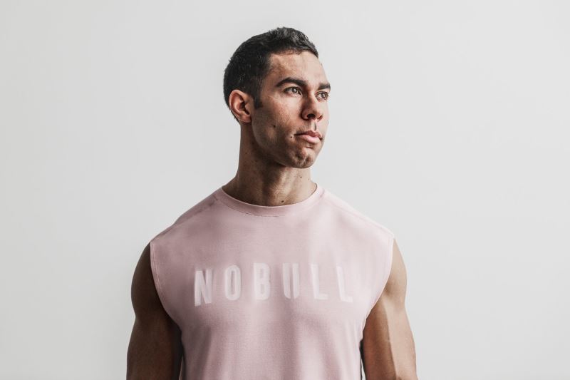 Nobull Ärmellose T-shirts Herren Rosa | BEYCRZ174