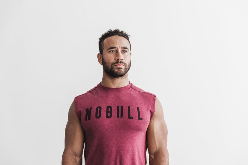 Nobull Ärmellose T-shirts Herren Rot | YNSLWK806